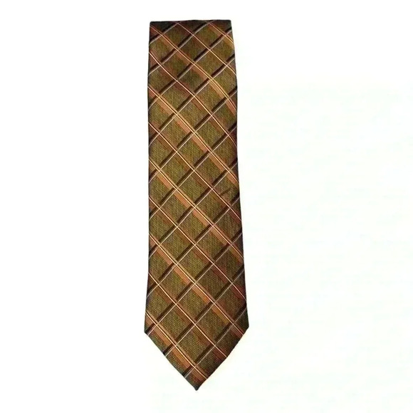 NWT Platinum Designs Men’s Tie. Orange and Brown. 100% Polyester. - Picture 1 of 5